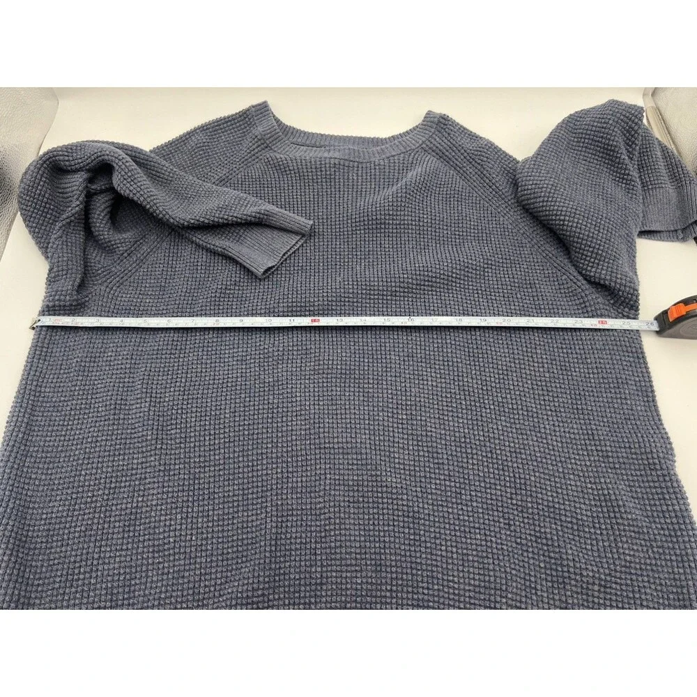 REI Co-op Men blue XL crewneck Sweater Wallace Lake Waffle Knit Thermal Pullover